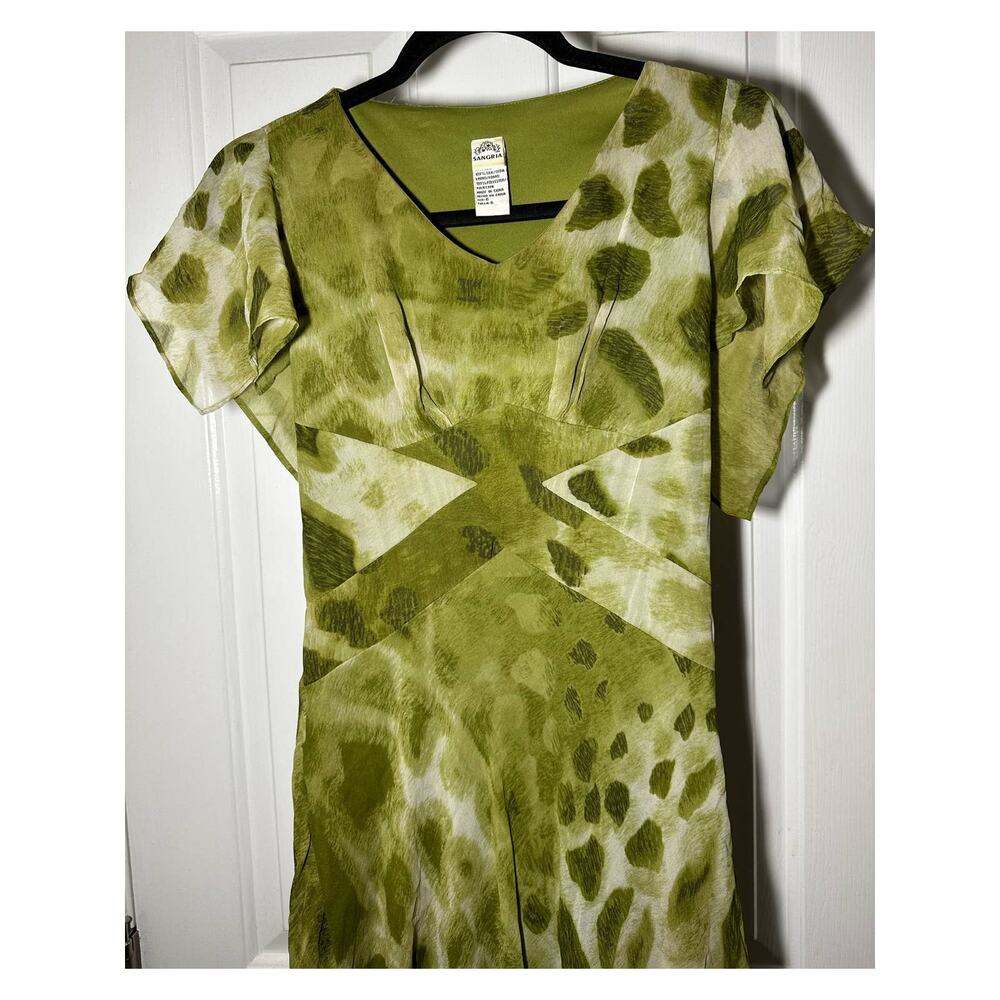 Sangria Woman's Dress Fit Flare Dress Ruffle Sleeve Size 6 - Picture 3 of 5